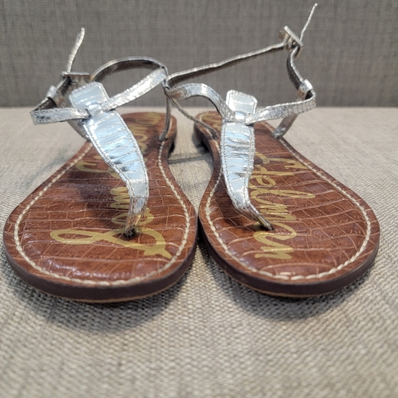 Sam Edelman Women's Metallic Ankle Sandals Size 6M Silver - Picture 5 of 6
